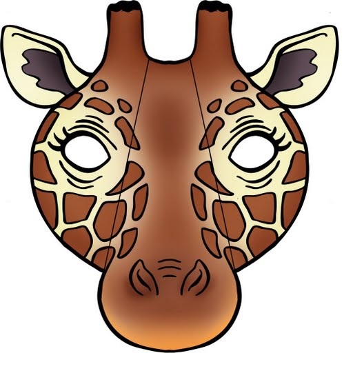 çocuklar için hazır kağıttan Zürafa maskesi şablonu